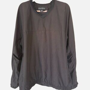 FootJoy Golf Windbreaker Pullover Mens Large Black V Neck Windshirt Athletic